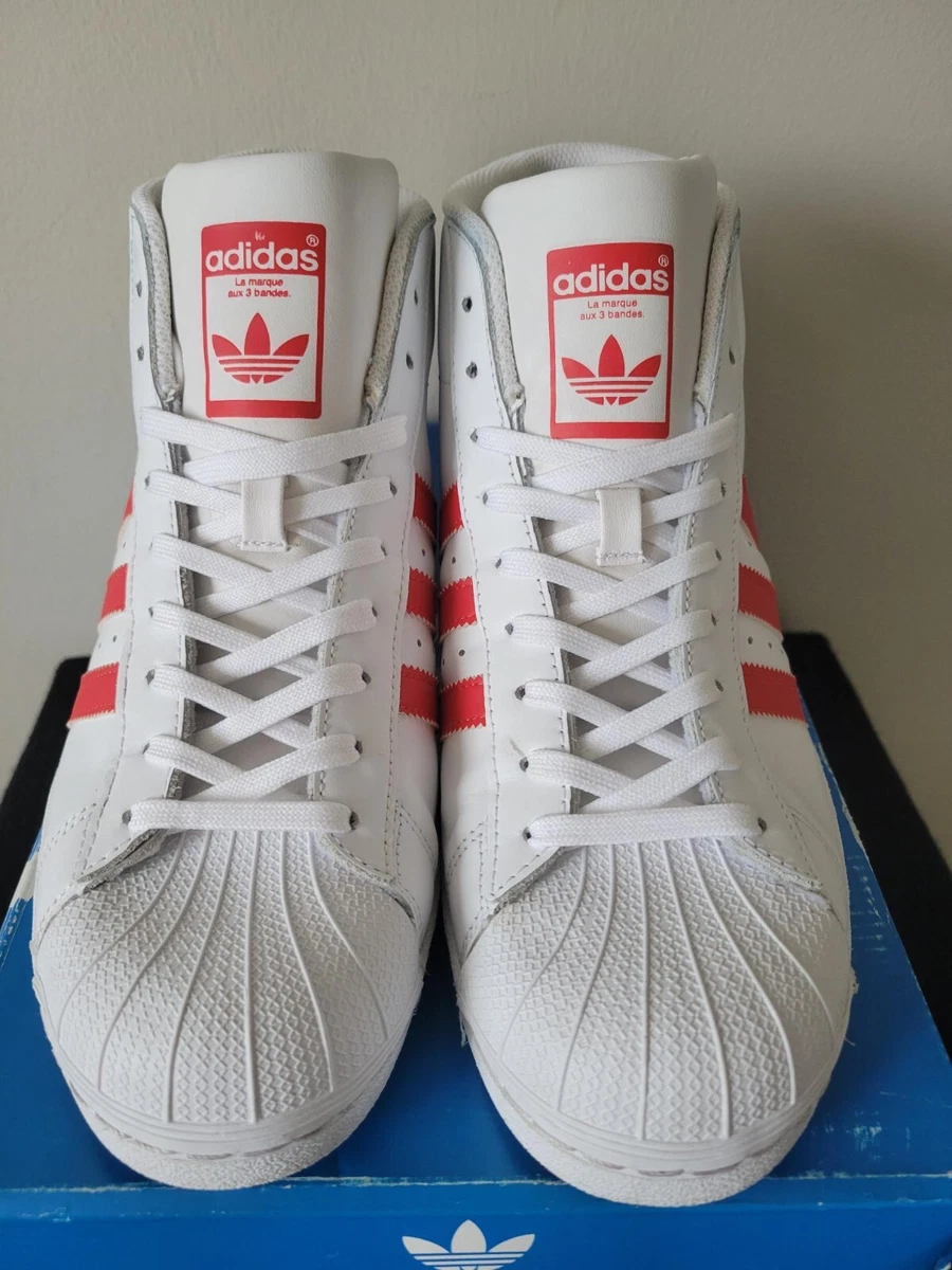 Adidas Pro Model S75928 Red White Stripe Shoes Men s Size 9