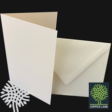 5 x 7 inch Premium Ivory Card Blanks with Envelopes - Pre Creased - Cardmaking