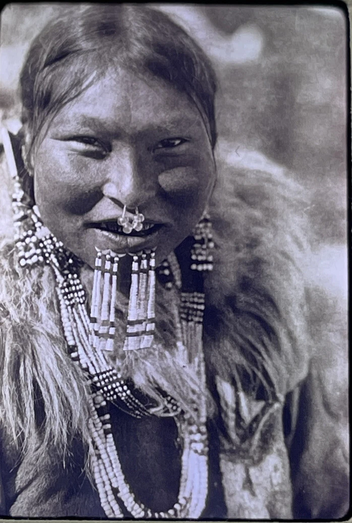 Edward Curtis Nose Ring Nunivak Eskimo Native American Photo 35mm Art Slide