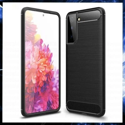 COQUE ETUI HOUSSE SILICONE ANTICHOC FIBRE DE CARBONE Pour SAMSUNG GALAXY S21 5G - Photo 1/4