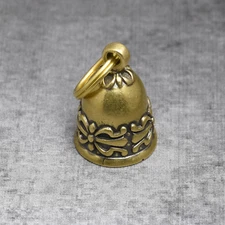 Solid Brass Tinkle Dog Cat Bells Collar Bell Craft Bead with Split Ring
