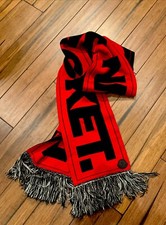 MONCLER Unisex Red w/Black Print Scarf  FROM ...