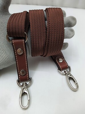 HEXAGONA Replacement Strap Brown Cotton & Leather - Swivel Push Gate Snap Hook