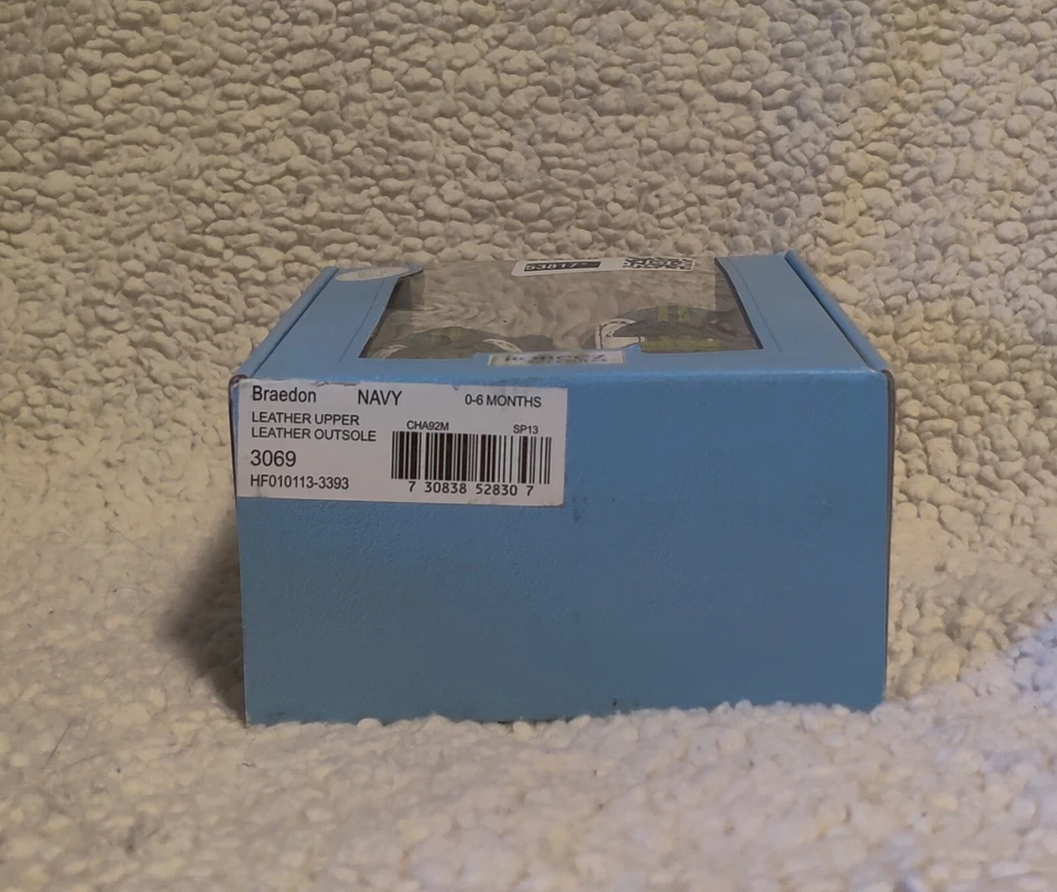 Zapatos sin cordones Robeez suelas suaves Braedon azul/lima para niños 0-6 meses nuevos en caja Foto 4 de 4