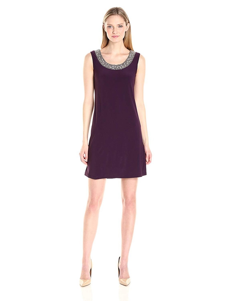 R&M Richards Women's Beaded Neck Jacket Dress Plum 8 2 Piece | eBay
