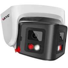 4MP Dual Lens POE Security Camera Outdoor,180 Degree Panoramic Wide Angle, Sm...