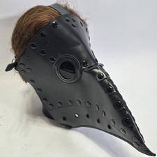 Black Leather Plague Doctor Mask Long Nose Bird Beak Plague Mask Steampunk