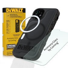 DEWALT Heavy Duty Phone Case/Screen Protector Kit, Magnetic Case for iPhone 1...