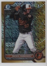 2022 Bowman Chrome Prospects Gold Shimmer Refractor 45/50 Maikol Hernandez 0z4u