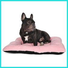 Puppy Crate Bed 24 x 17 Pink Washable for Small Dogs Comfy Fluffy for 24 Inch...