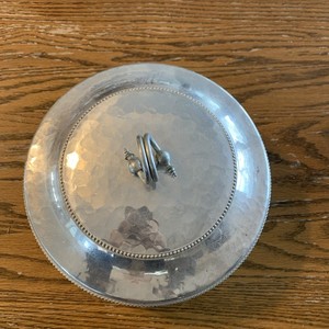 Vintage Pewter Bowl With Lid. 7in diameter bowl & 9in rim