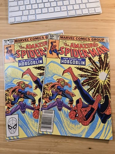 AMAZING SPIDER-MAN #239 NM- Direct / #239 FN+ Newsstand TWO COPIES! See pics