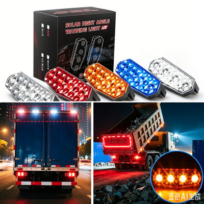 4X LED Solar-Warnleuchte LKW Strobe Licht Anti-Kollisions-Blinkleuchten 5Farben