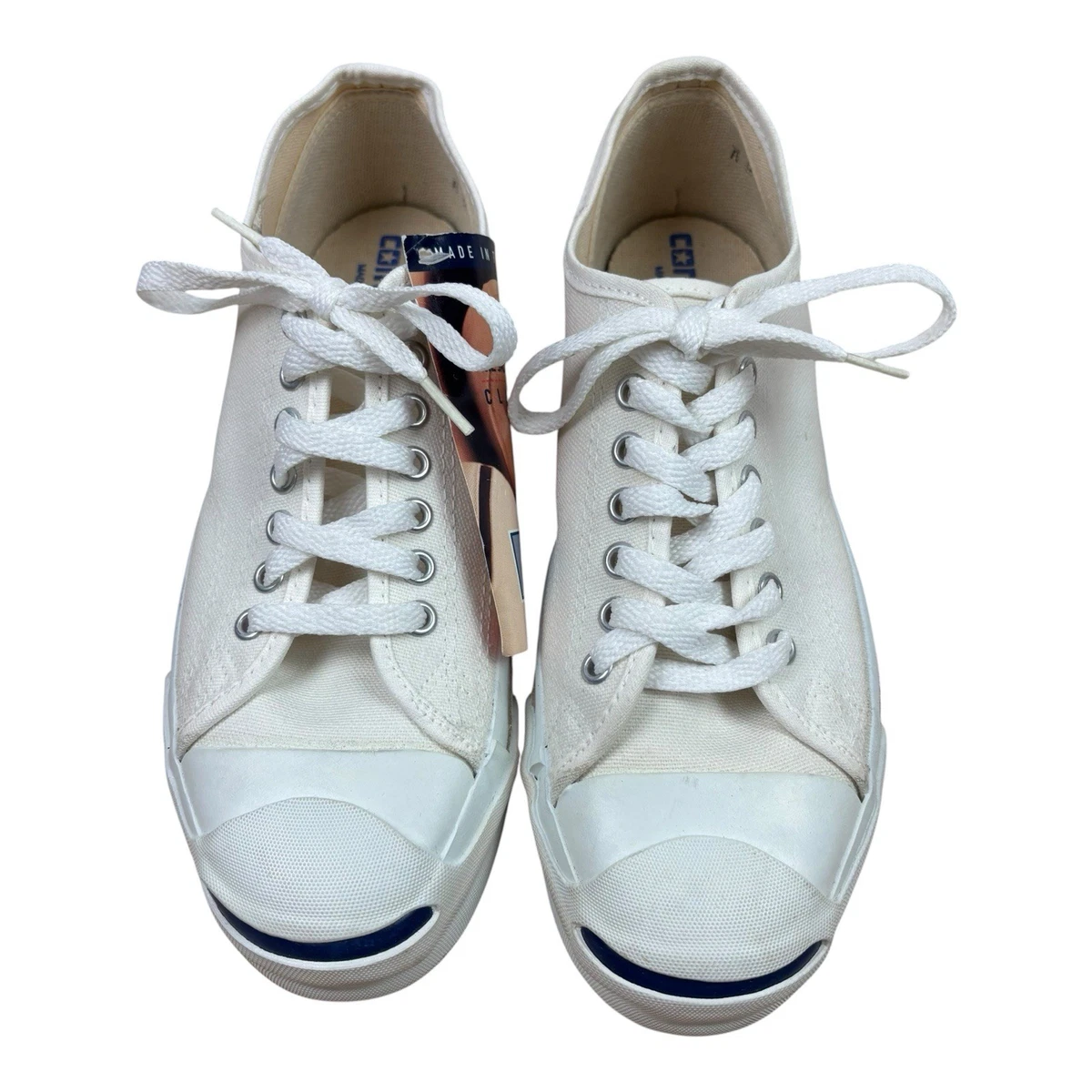 Converse Jack Purcell Signature Ox White Low UK7/US8 Made In USA Deadstock 1992