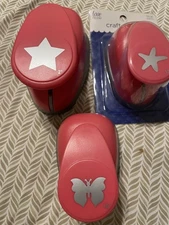 New & Used 1.5” -2” Scrapbooking craft hand punches. Star, butterfly & starfish