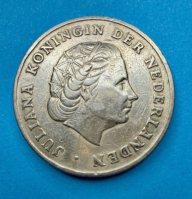 1952 Netherlands Antilles (Dutch Caribbean)  1 Gulden Silver .720 Juliana KM 2