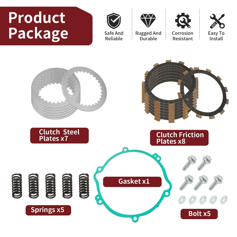 Kit completo de embrague resorte y junta de alta resistencia para Yamaha YZ125 YZ 125 1994-2004 Foto 3 de 4