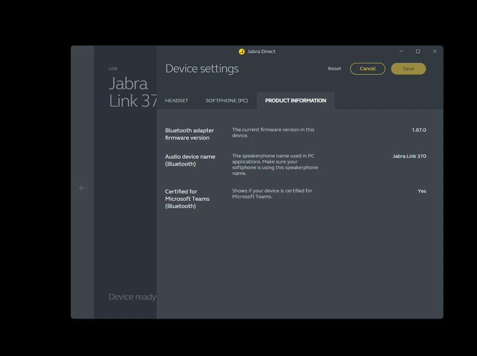 Jabra Evolve 65 SE Microsoft Teams, Stereo Bluetooth-Headset/Kopfhörer, Link 370 - Bild 4 von 4
