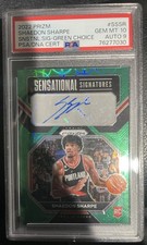 2022 Prizm RC Shaedon Sharpe Green Choice Auto Psa 10/Auto 9 #SS-SR /8 Pop 1