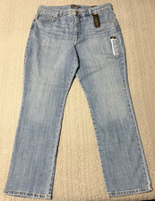 Lee Women's Instantly Slims High Waist Jeans Straight Leg Inspire Blue 16 Short