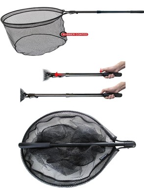 Jenzi Pop-Out Kescher,gummiert / Raubfisch-Kescher