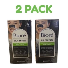 Biore Charcoal Blackhead Remover Pore Strips 6ct - 2 Pack