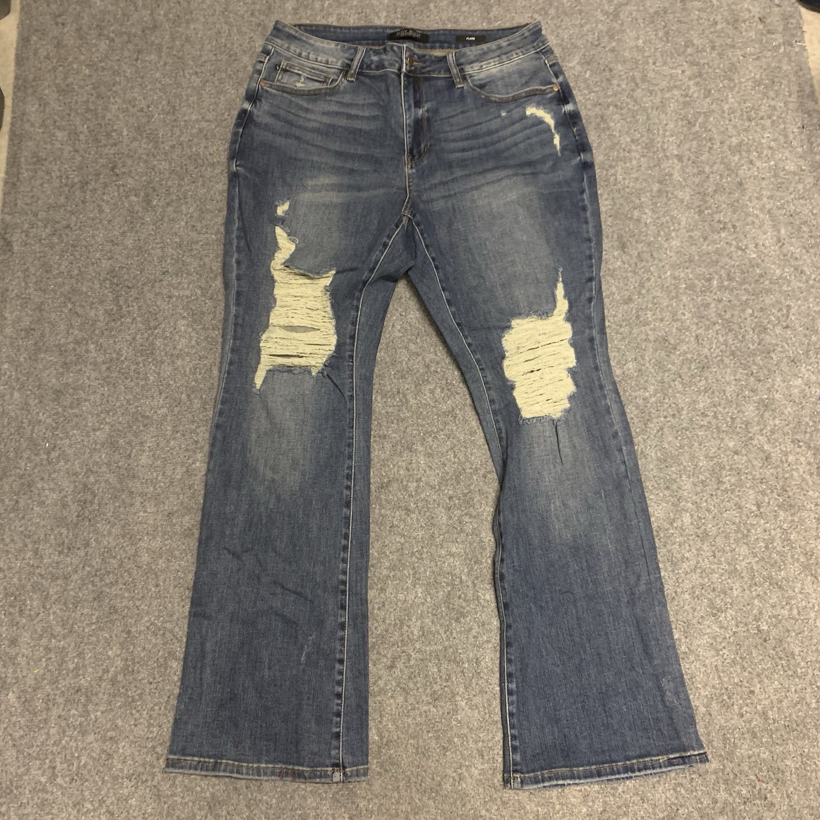 Judy Blue Women 18W Flare Jeans in Blue with Stretch Comfort