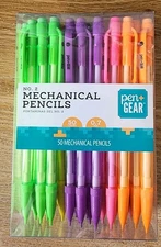 50 Pack Pen + Gear Mechanical Pencils, Portaminas Del No. 2 0.7mm 50 Counts -NEW