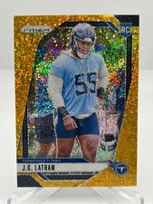 2024 PANINI PRIZM FOOTBALL J.C. LATHAM RC 14/24 GOLD SPARKLE PRIZM NO 334 TITANS