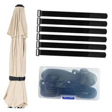 6 Pack Reusable Patio Umbrella Tie Strap,Nylon Self Adhesive Strap Black