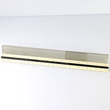 Vintage A W Faber Castell 883-Z2 Triangle Ruler With Clear Case Made in Germany