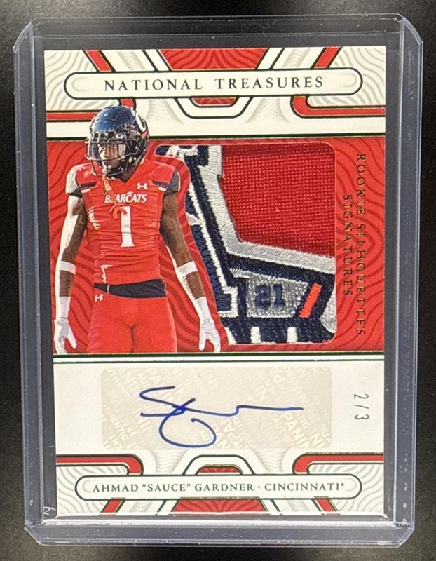2022 National Treasures Ahmad "Sauce" Gardner #RRS-AGA Rookie Patch Auto /3