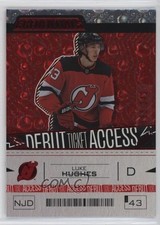 2023 Upper Deck Credentials Debut Ticket Access Red 156/349 Luke Hughes #196 au7