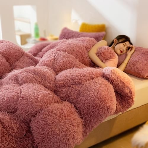 AETVRNI Luxury Plush Shaggy Thick Faux Fur Comforter, Big Heavy