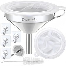Stainless Steel Kitchen Funnel 5 Inch 200 Fine Mesh Fryer Oil Filter Sieve