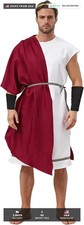 Mens Toga Costume, Adult Greek God Robe with Headwear, Roman Cosplay Gown with B