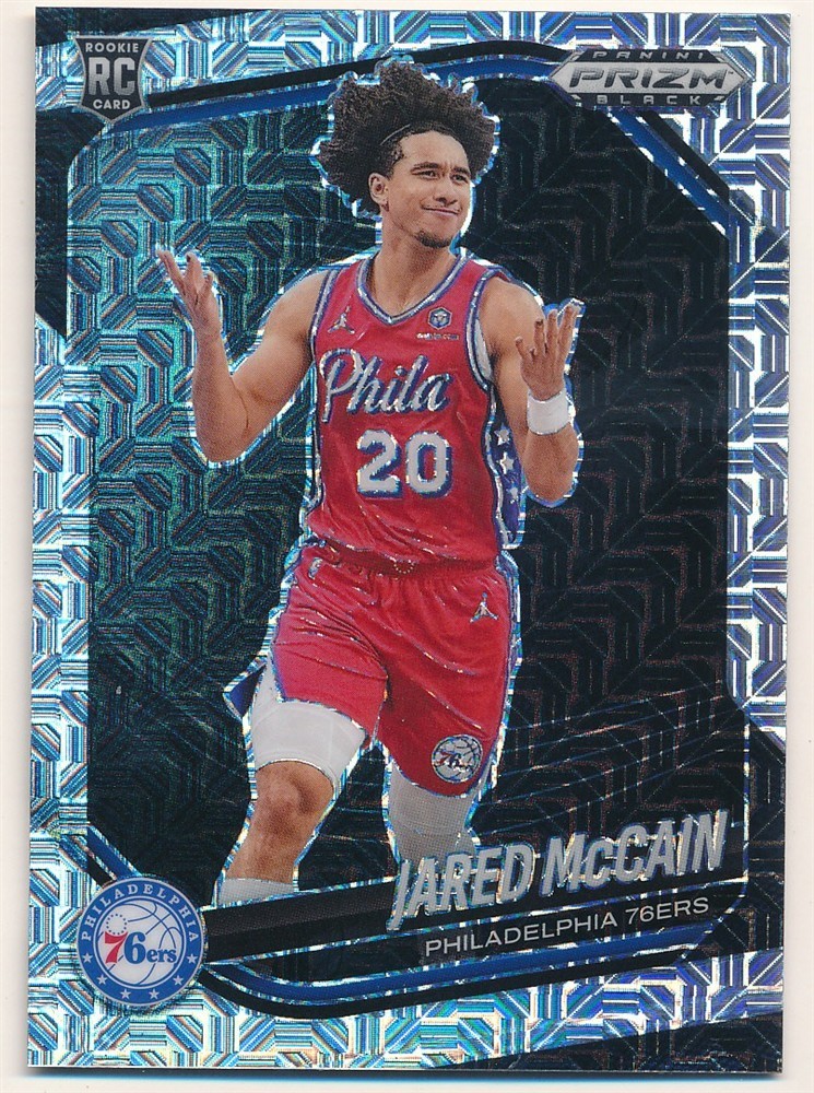 JARED MCCAIN 2024/25 PANINI PRIZM BLACK #80 RC MOJO PRIZMS 76ERS MINT SP #17/25