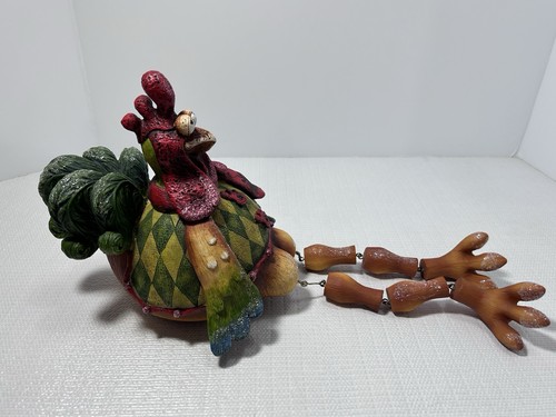 Dangling Legs Rooster Shelf Sitter Farmhouse Country Core Chicken Bird Barn 15” - Picture 7 of 11