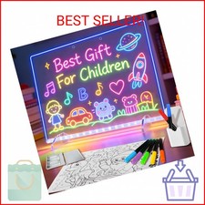 Led Drawing Board with Battery Pack, 13.7"X10" LED Note Board with Colors for Ki
