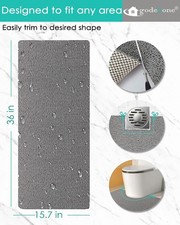 Shower Mats Non Slip Without Suction Cups, 15.7  36 Inch, PVC 15.7  36 Grey