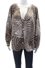 Rails Womens Geometric Blouse Brown Size M
