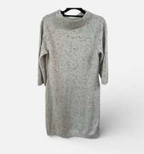 Studio One New York Knit Sweater Dress Women’s Medium Cream Speckled 3/4 Sleeve
