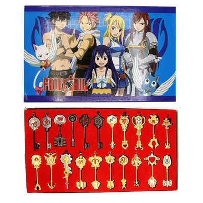 ZODIAC SPIRIT KEY Fairy Tail 21 Pcs. Necklace & Key Chain Set