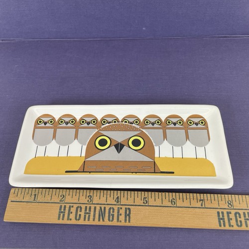 Charley Harper + Fishs Eddy 'Full House' Rectangular Ceramic Serving Tray 8” HTF - Afbeelding 6 van 7