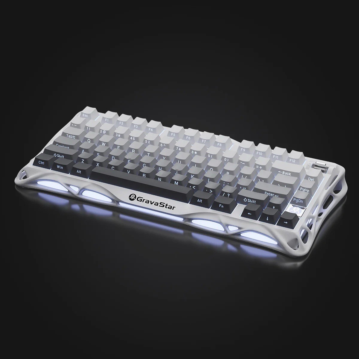 Gravastar Mercury K1 Gradient White Gaming Keyboard, Aluminum Alloy