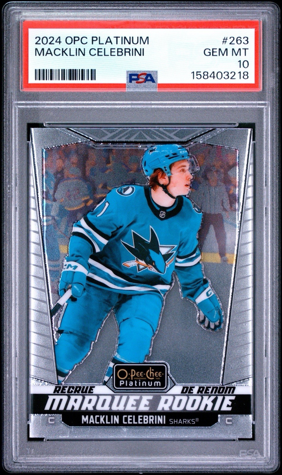 Macklin Celebrini #263 (Hockey Cards 2024 O-Pee-Chee Platinum) — is it worth grading?