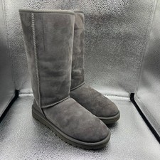 Size 8 UGG Classic Tall II Boots Womens Gray Good Suede Winter 5815