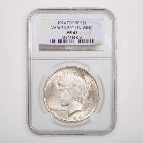 US $1 1924 VAM-5A Broken Wing NGC MS-62