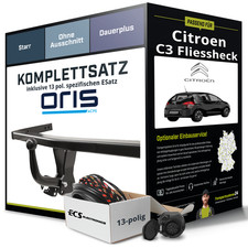 Für CITROEN C3 Fliessheck I Typ FC Anhängerkupplung starr +eSatz 13pol 02-13 AHK