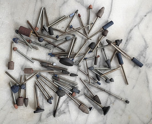 Mixed Mounted Points Lot of 60+ Die Grinder Dremel Various Abrasive Shapes Burrs